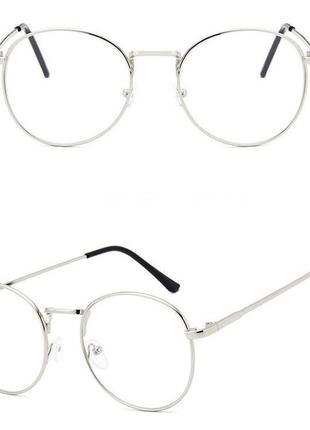 Имиджевые очки серебристые