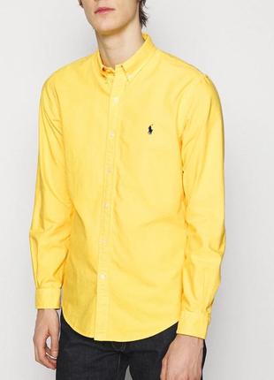 Шикарна сорочка ralph lauren oxford slim fit shirt canary yellow