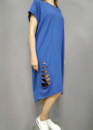 Платье туника с рваными вставками италия5 фото