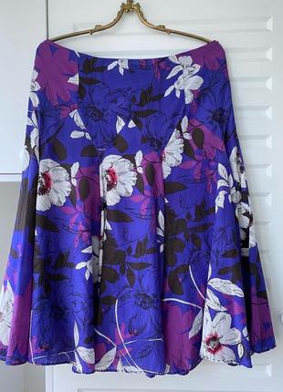 Шёлк +хлопок. летняя лёгкая юбка сиреневая с цветами monsoon2 фото