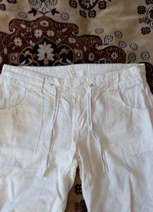 Білі штани льон - хлопокр 40 vero moba2 фото