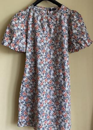 Платье цветочный принт рукава буфы