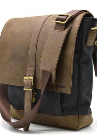 Мужская сумка через плечо парусина+кожа rg-1811-4lx tarwa3 фото