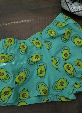 Котоновые яркие шорты с авокадо5 фото