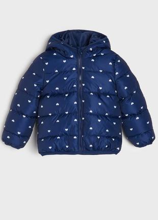 9-12/12-18 месяцев новая фирменная стеганая куртка девочке сердечка sinsay