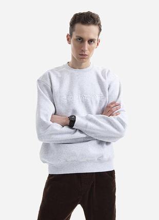 Кофта мужская carhartt wip sweatshirt ash heather/white