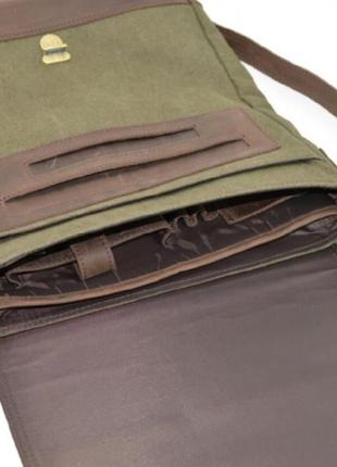 Мужская сумка через плечо, комбинация кожи и парусины "canvas" rh-1808-4lx бренда tarwa9 фото