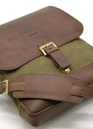 Мужская сумка через плечо, комбинация кожи и парусины "canvas" rh-1808-4lx бренда tarwa3 фото