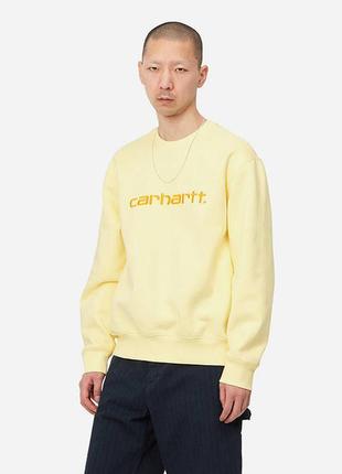Свитшот мужской carhartt wip carhartt sweatshirt soft yellow/popsicle1 фото