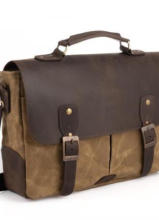 Мужская сумка-портфель водостойкий канвас и кожа rsw-3960-3md tarwa2 фото