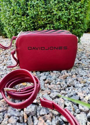 Сумка через на плечо клатч david jones 6169-1 dark red красный бордовый2 фото