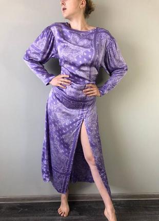 Атласне шовковисте плаття zara з розрізом сукня зара міді7 фото