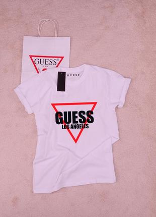 Жіноча футболка guess гесс біла женская футболка guess гесс белая3 фото