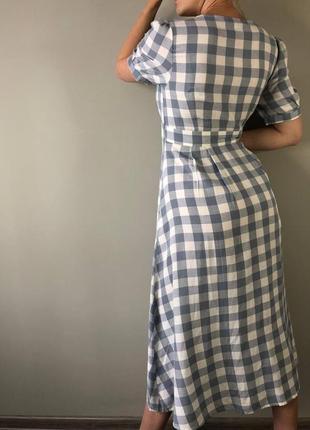 Плаття халат з льону міді warehouse платье мидис льна7 фото