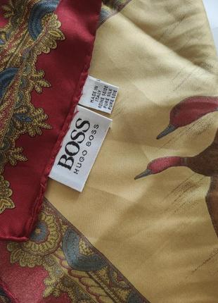 Винтажный шелковый платок с гусями от hugo boss3 фото