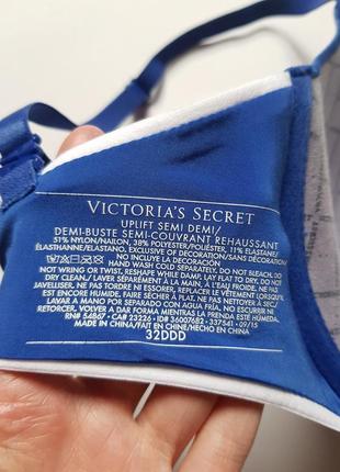 Шикарный бюстгальтер victoria's secret, синий бра с логотипом 32dd, оригинальный бюстгальтер3 фото