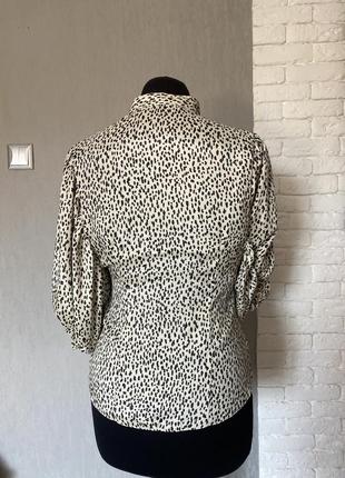 Блуза с объёмным рукавом, блуза рукав фонарик, винтажная блуза, леопардова блуза з об‘ємними рукавами river island2 фото
