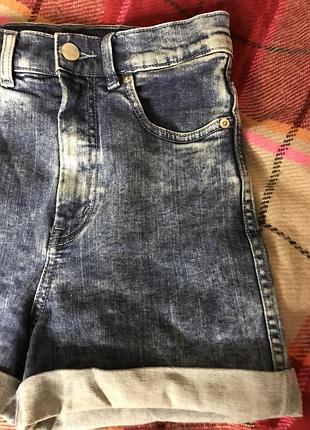 Шорти джинсові з високою посадкою