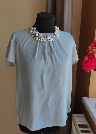 Шелковая ультралегкая блуза от navyboot в цвете тифани/шовкова блуза
