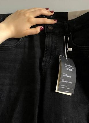 Джинсы скини bershka с белыми лампасами, чорні джинси скінні bershka з білими лямпасами6 фото