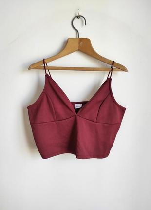 Топ топік жіночий бордовий топік бордовий майка фірмовий річний літній ginatricot gina tricot