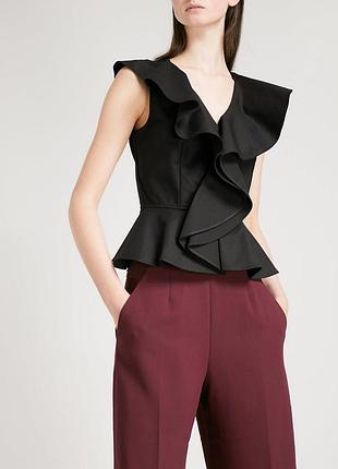 Блуза с рюшами/нарядная блуза без рукавов с баской от ted baker