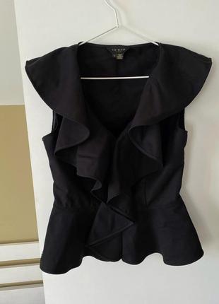 Блуза с рюшами/нарядная блуза без рукавов с баской от ted baker5 фото