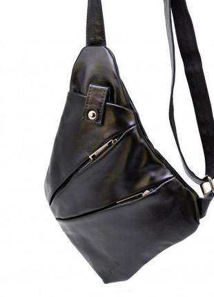 Чоловіча сумка-слінг через плече ga-6402-3md чорна бренд tarwa2 фото
