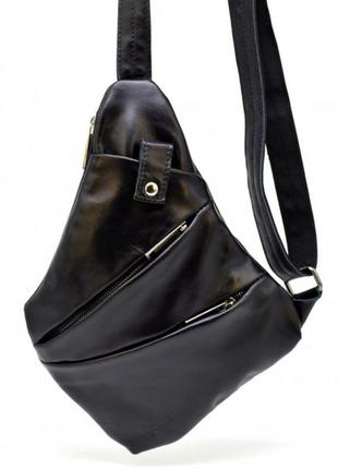 Чоловіча сумка-слінг через плече ga-6402-3md чорна бренд tarwa4 фото