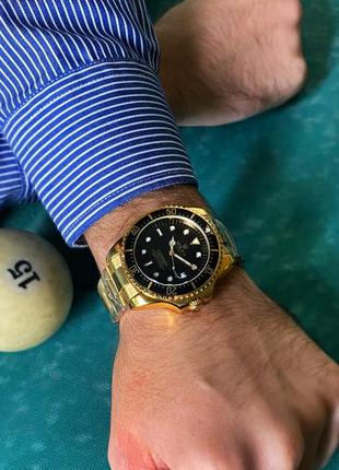 Чоловічий годинник rolex submariner 2128 gold-black