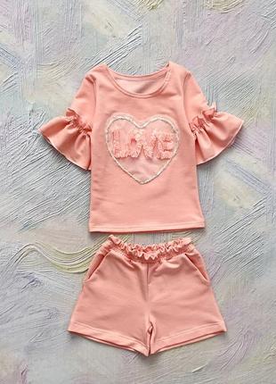 Костюмчик "love" для дівчаток. двохнитка