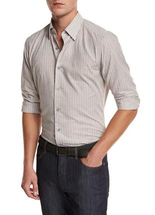 Шикарна легка сорочка в смужку люкс бренду zegna sport