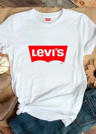 Жіноча футболка levis левіс біла чорна женская футболка levis левис белая чёрная