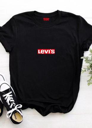 Жіноча футболка levis левіс чорна женская футболка levis левис чёрная
