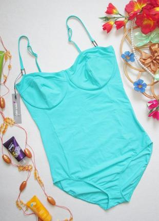 Шикарний суцільний швидкосохнучий м'ятний купальник батал m&s 06-22🌺🍒🌺