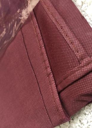 Бордовий флізеліновий чохол для одягу 60/90 см зі змійкою для зберігання одягу2 фото