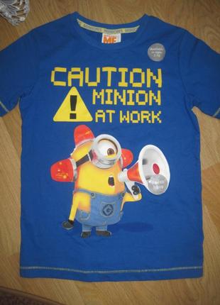Супер футболка мінйон(minions)8-9 років з звуковим ефектом george