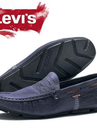 Мокасины мужские кожаные levis driving rubber2 фото