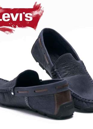 Мокасины мужские кожаные levis driving rubber7 фото