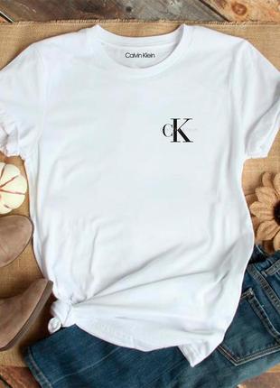 Жіноча футболка calvin klein кельвин кляйн біла женская футболка calvin klein кельвін кляйн белая