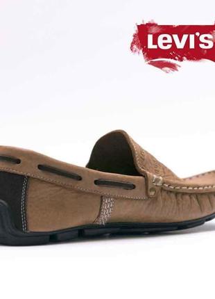 Мокасины мужские кожаные levis driving rubber7 фото