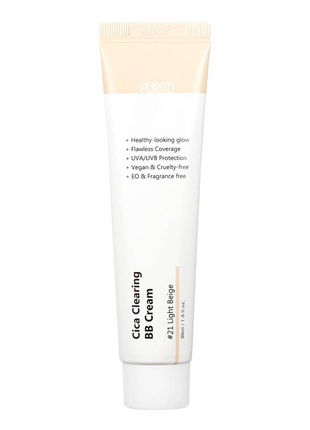 Бб крем з екстрактом центелли purito cica clearing bb cream №21 light beige