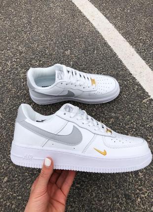 Nike air force double swoosh white/grey женские кроссовки найк аир форс