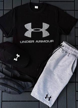 Літній комплект under armour, футболка, шорти, кепка, бананка2 фото