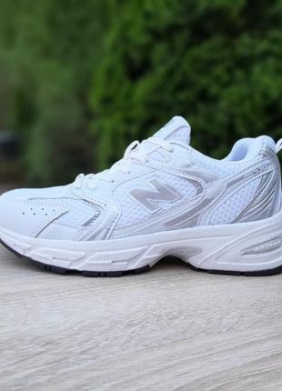 Трендовые кроссовки new balance 530 белые с серебром2 фото