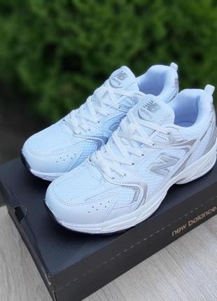 Трендовые кроссовки new balance 530 белые с серебром7 фото