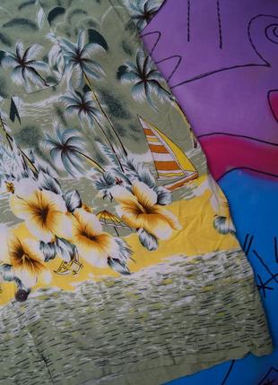 Гавайка тропічний принт листя, квіти,пальми, море4 фото