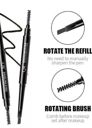 Стійкий олівець для брів чорний стійкий олівець для брів чорний2 фото