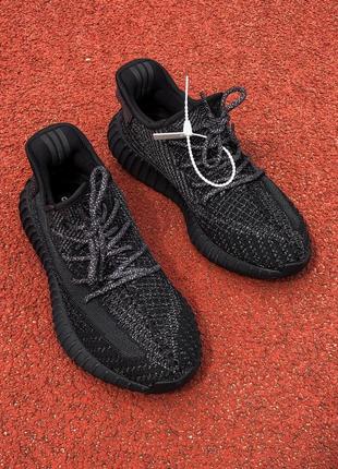 Adidas yeezy boost 350 v2 black reflective 2.0, мужские кроссовки адидас изи буст 350 чёрные, кросівки ізі 350 чорні, адідас ізі 350, адидас изи