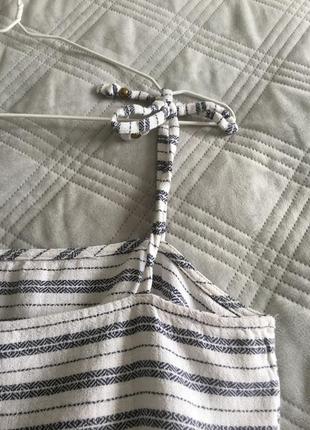 Стильный топ блуза в полоску свободного кроя на завязках4 фото